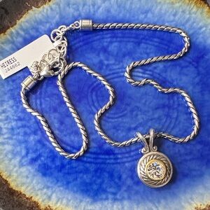 Brighton Silver and Gold Double sided Pendant Necklace